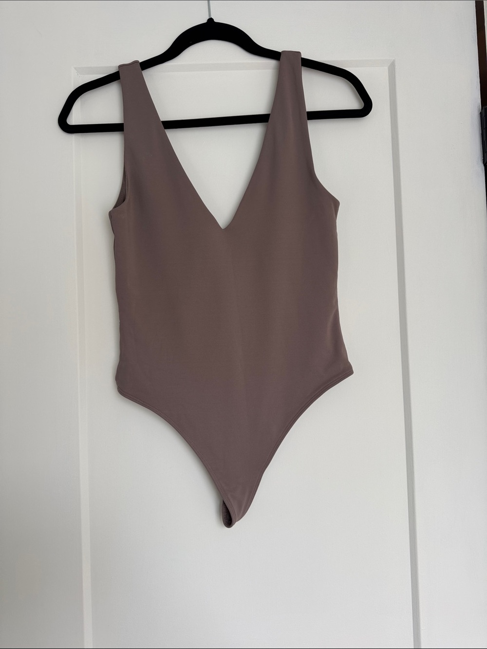 Babaton Mauve V-Neck One-Piece Bodysuit